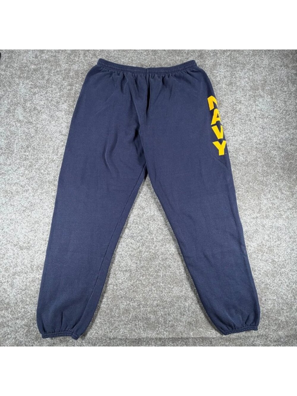 Soffe‎ US Navy Sweatpants Mens 2XL Blue Fleece Drawstring Waist Tapered Leg Logo